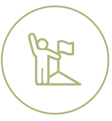 Icon of a person signaling with a flag