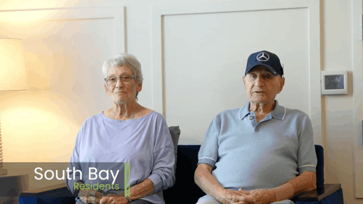 Residents sitting together in a common area