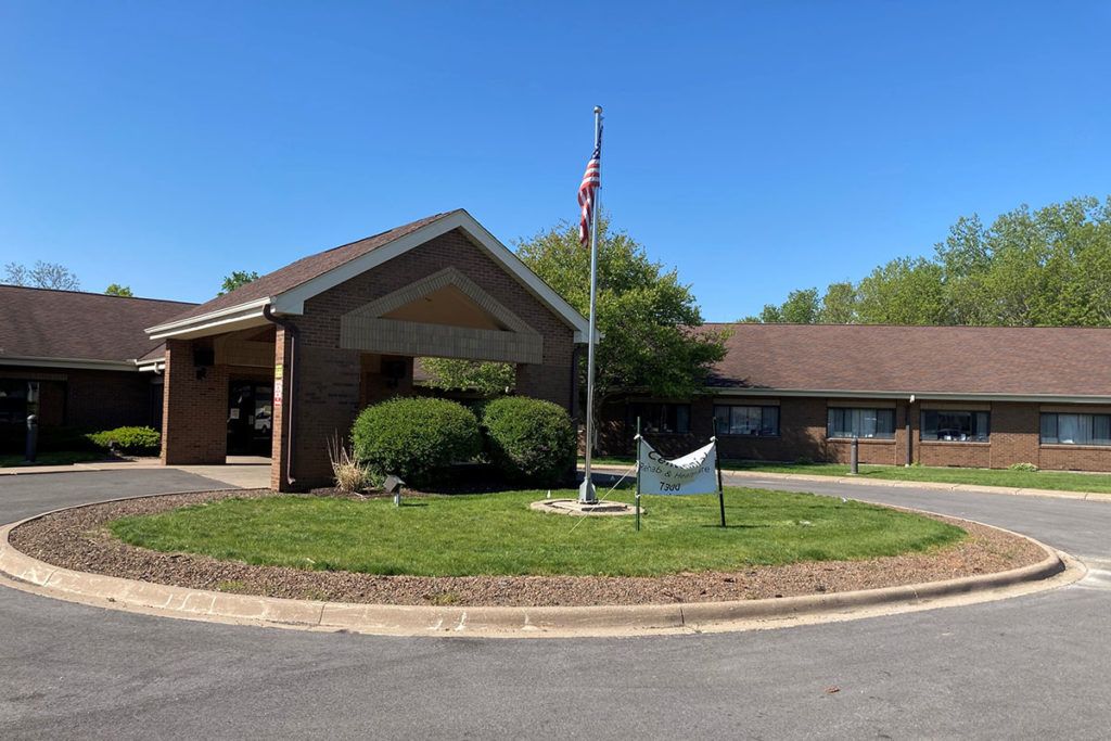 Front entrance of Celebrate South Holland nursing facility