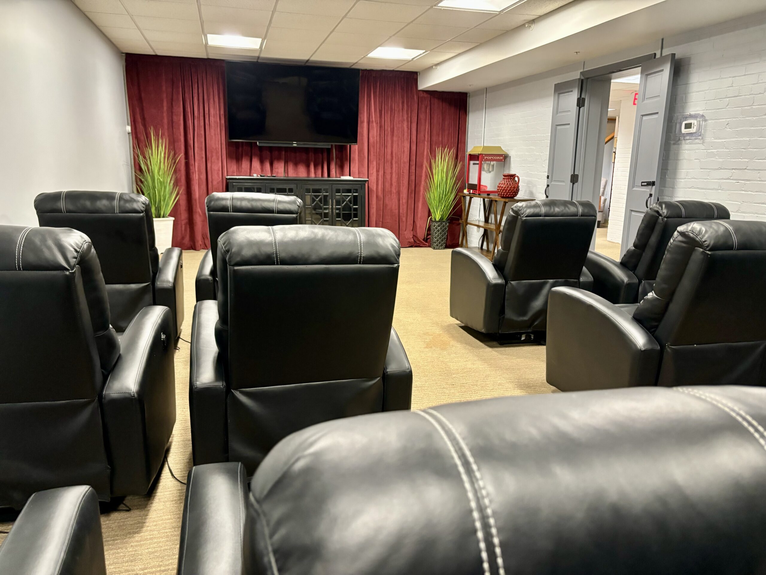 Interior view of a seating area in a communal room