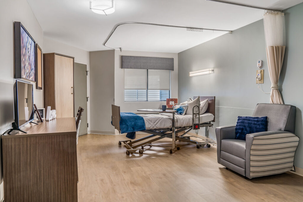 Private resident room with modern furnishings