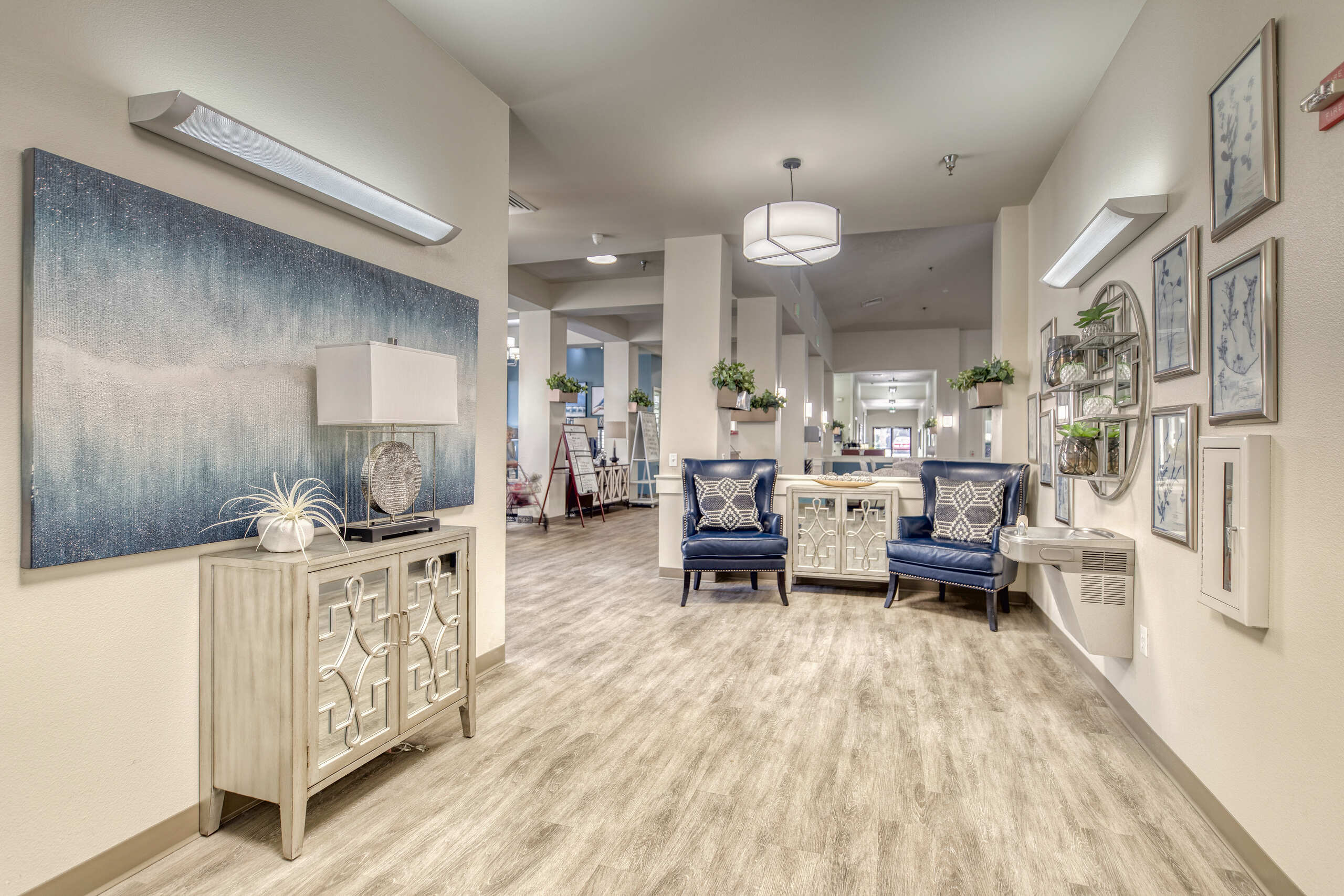 Bright and welcoming interior of a common area