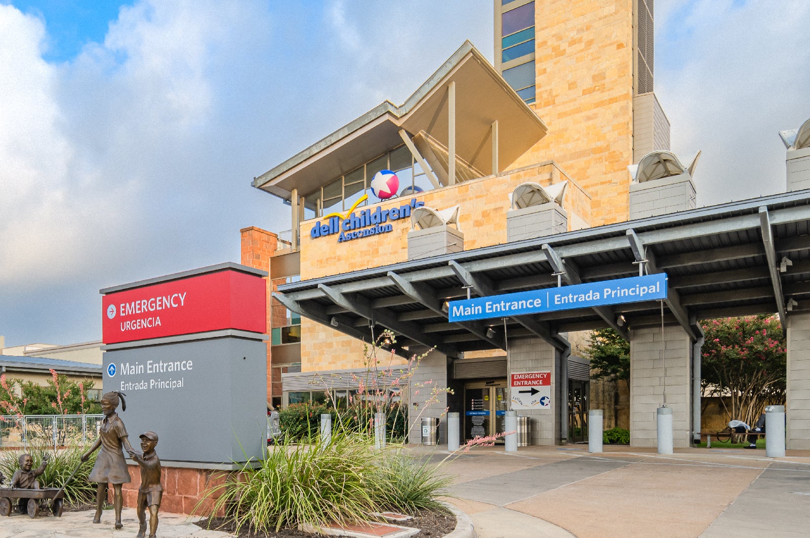 Main entrance of a hospital building