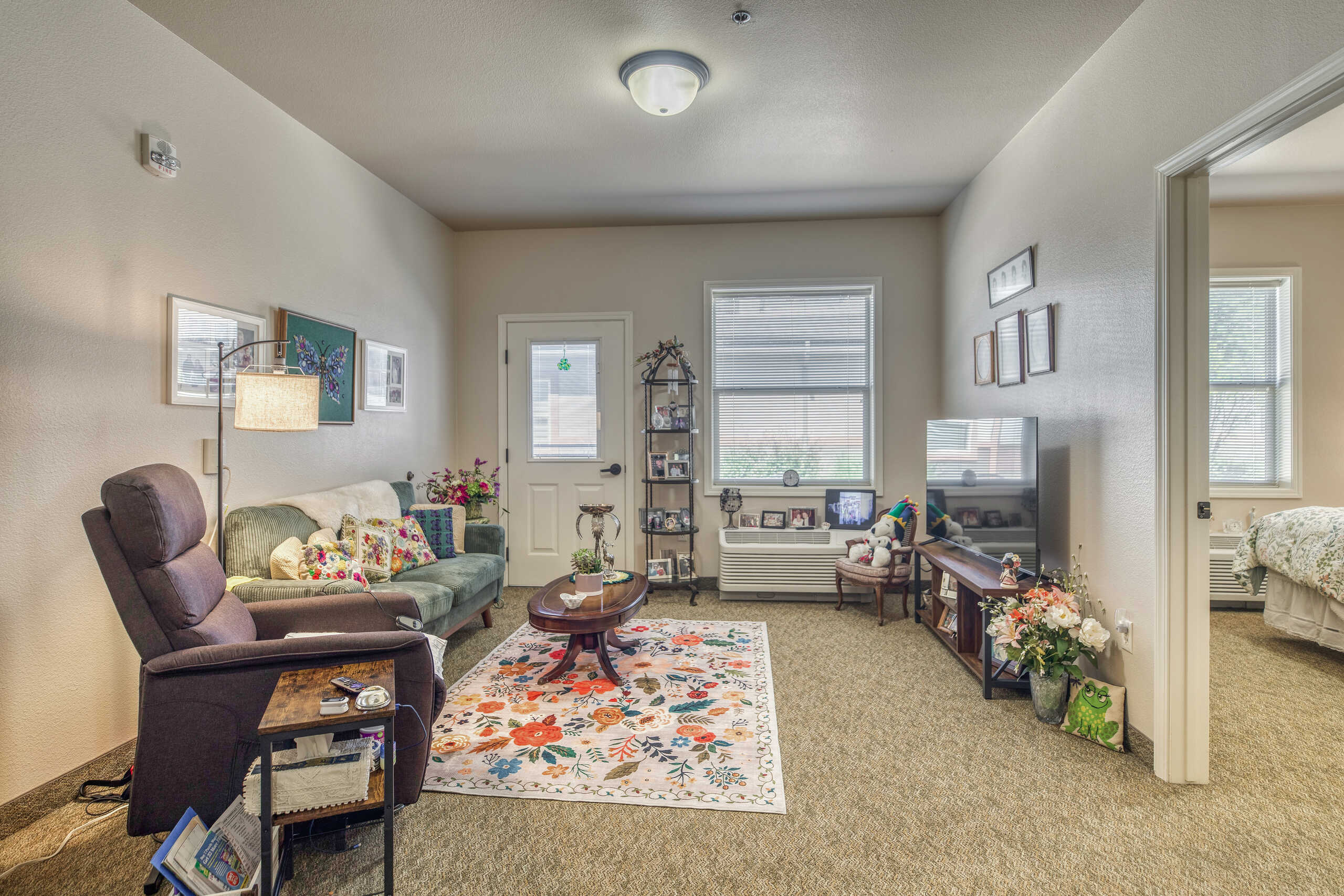 Cozy interior of a resident's room with decor
