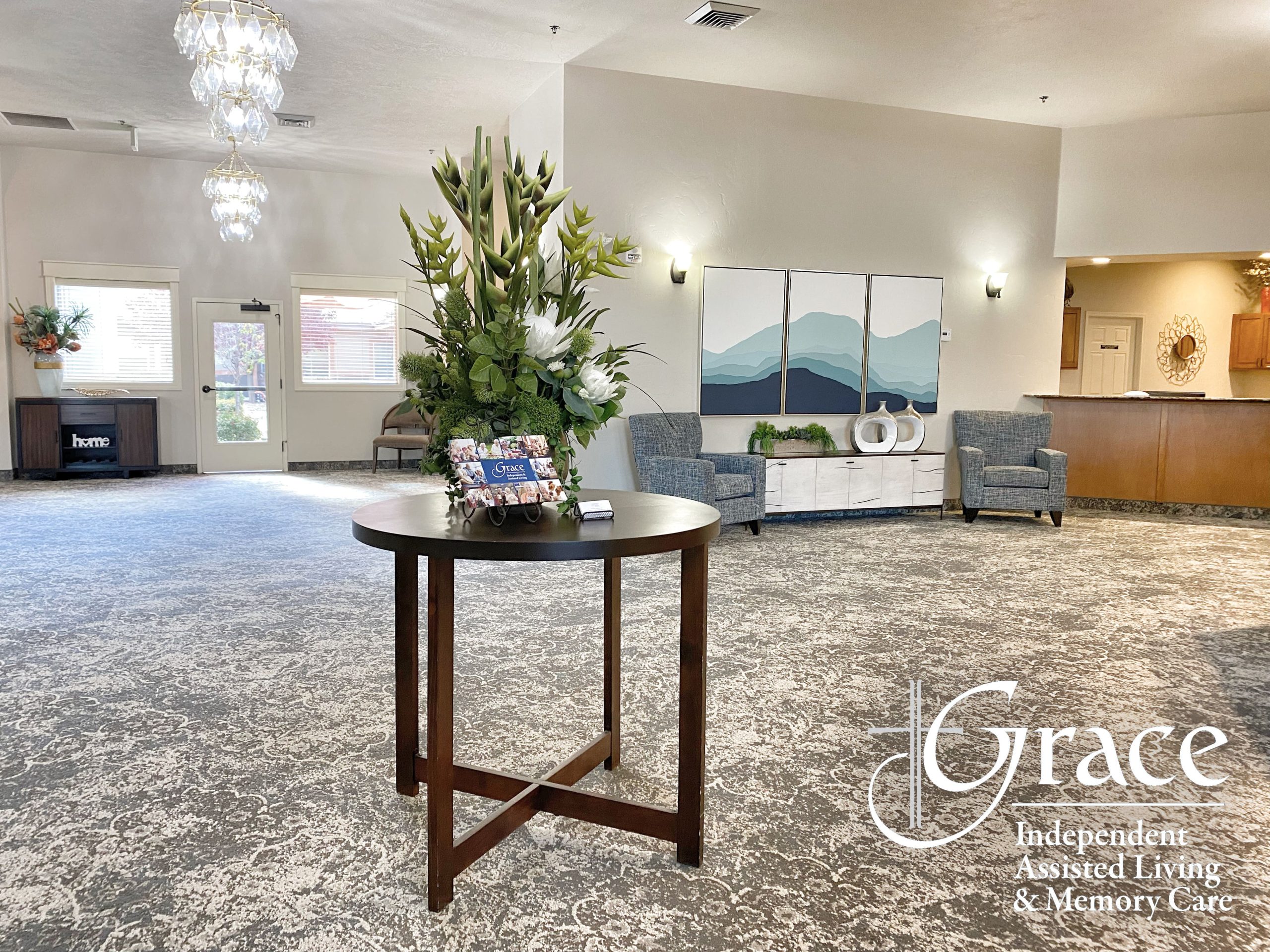 Interior view of the Grace Assisted Living lobby