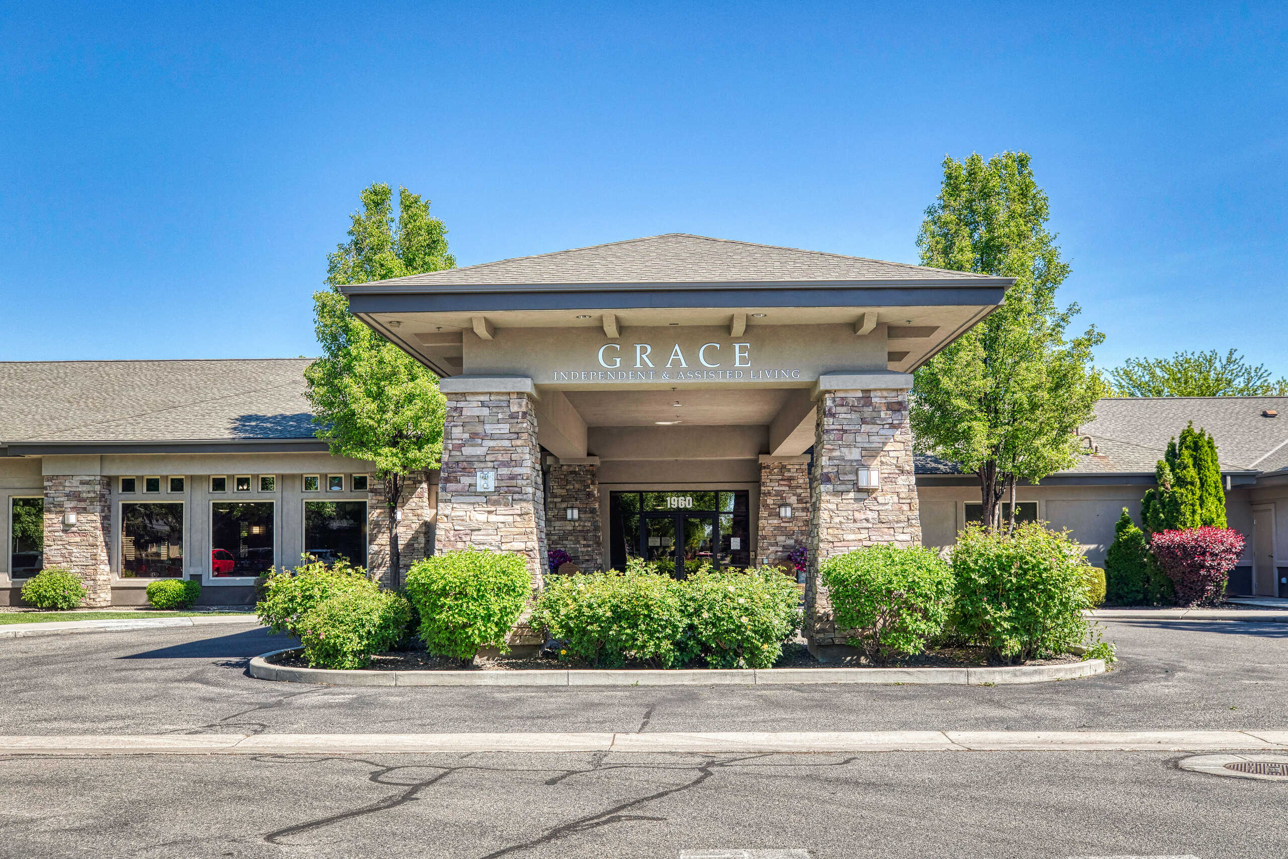 Front entrance of Grace Assisted Living facility