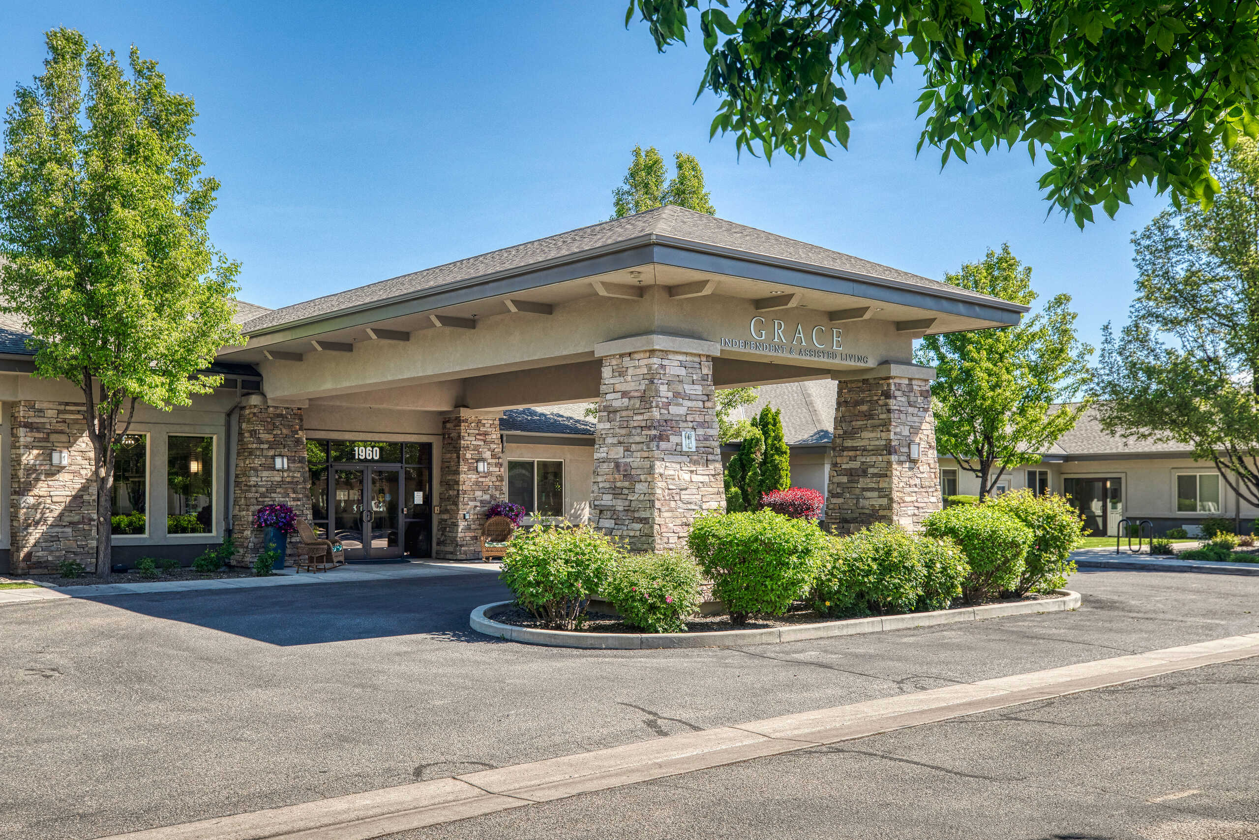 Front entrance of Grace Assisted Living facility