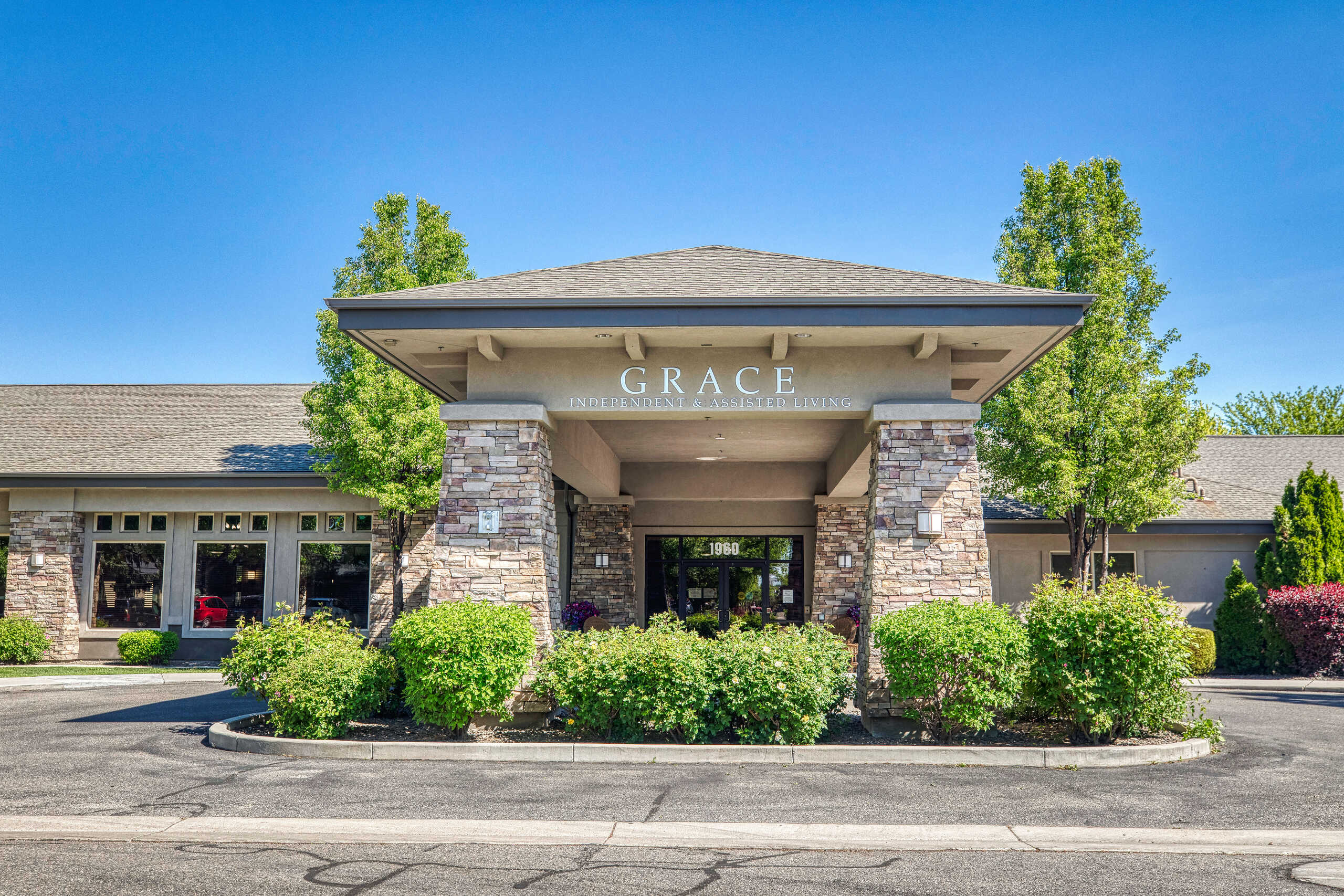 Front entrance of Grace Assisted Living facility