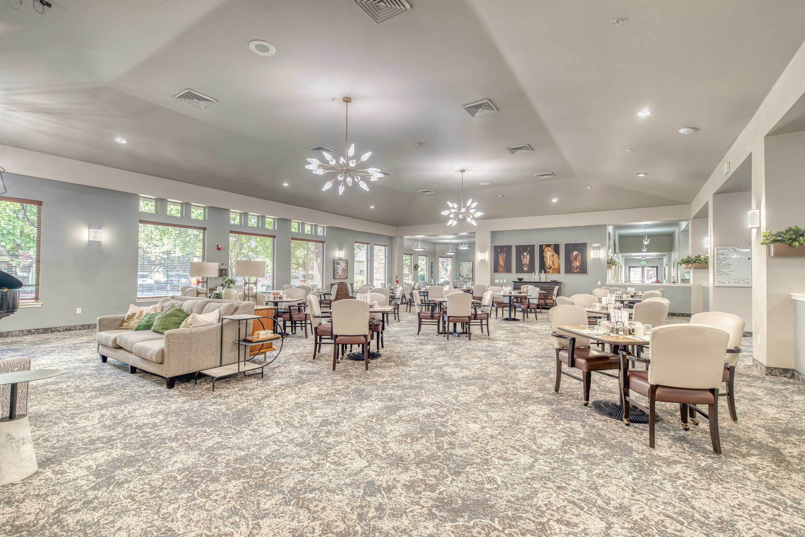 Spacious common area with seating and decor