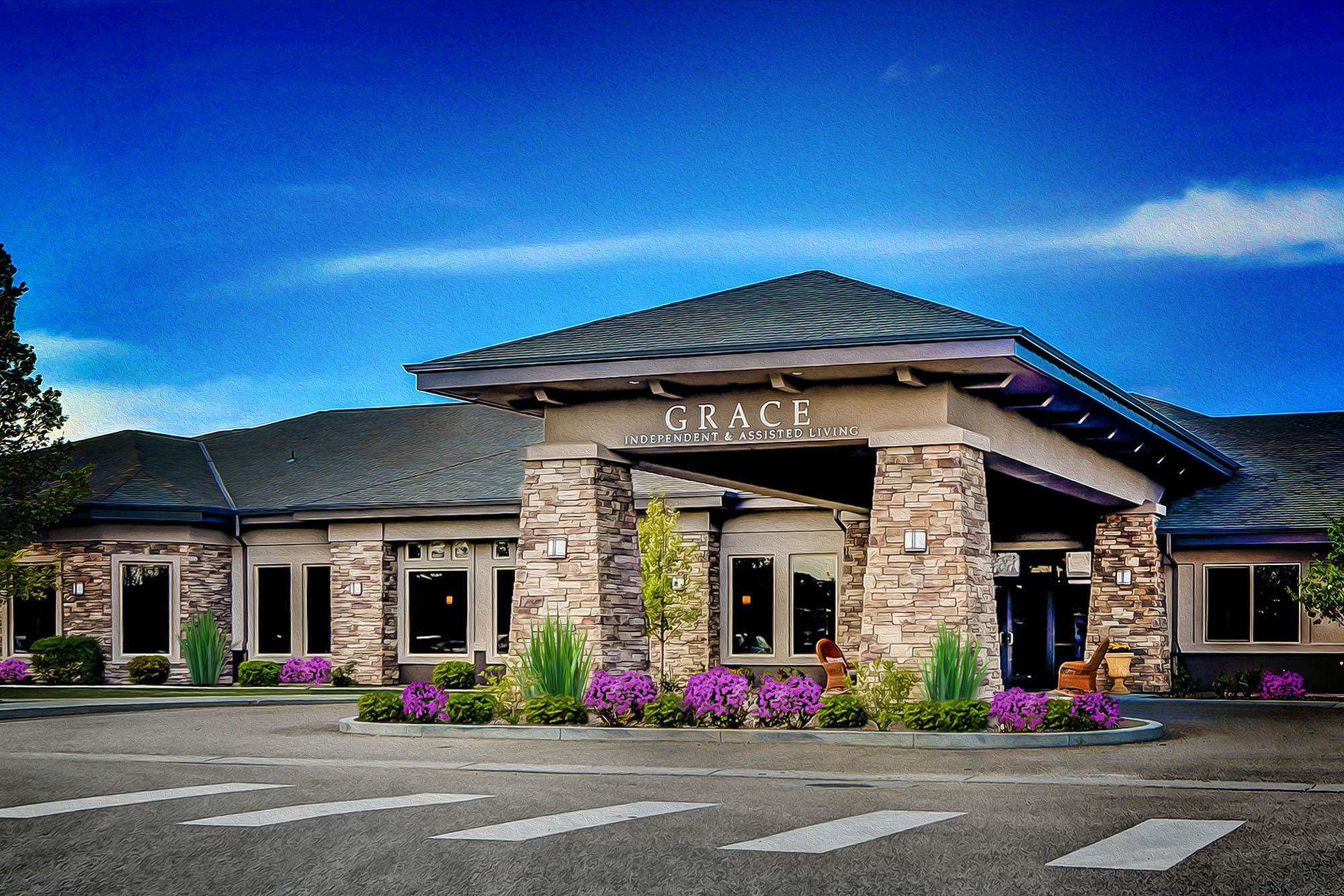 Exterior view of Grace Assisted Living building