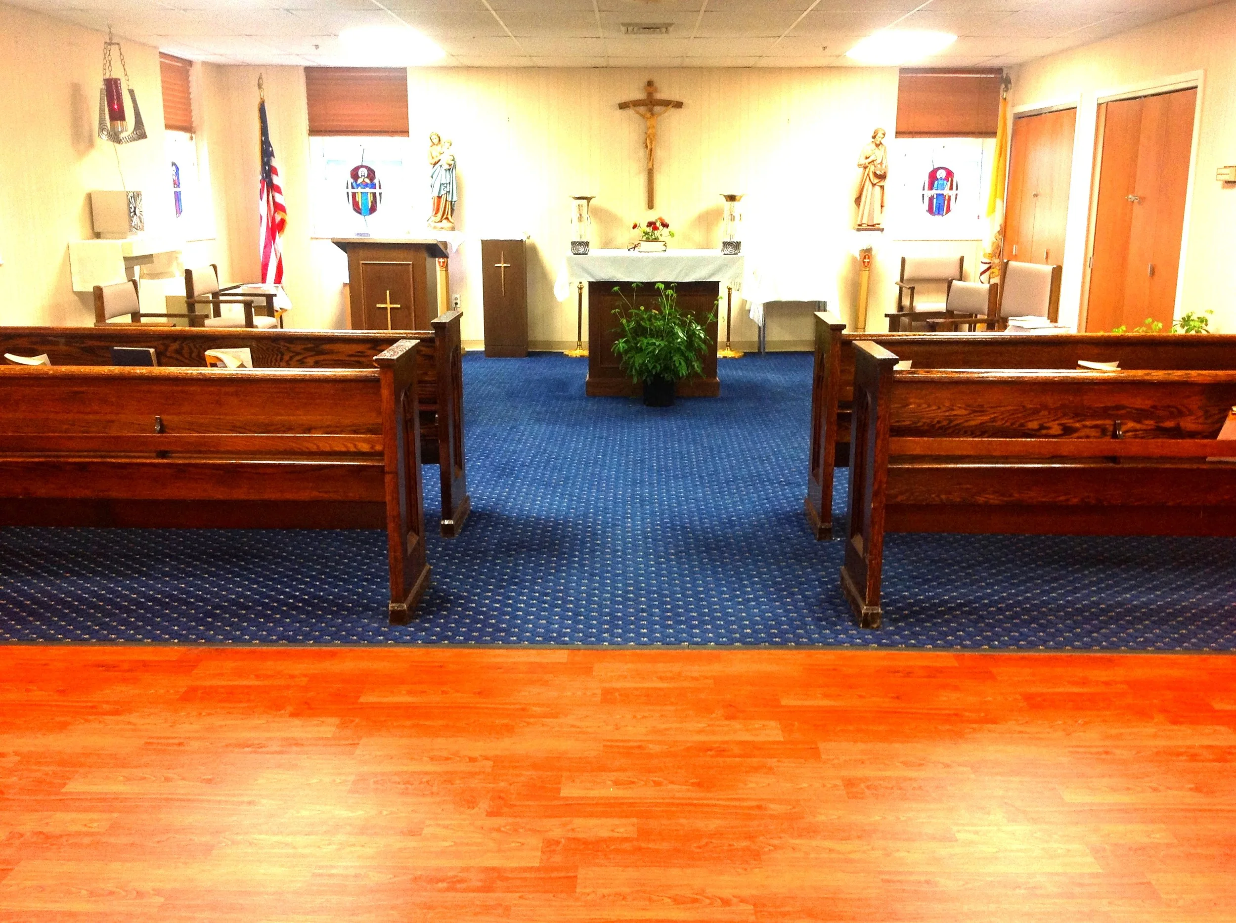 Chapel area with pews and altar