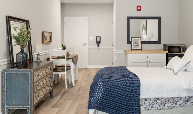 Comfortable private room with furniture
