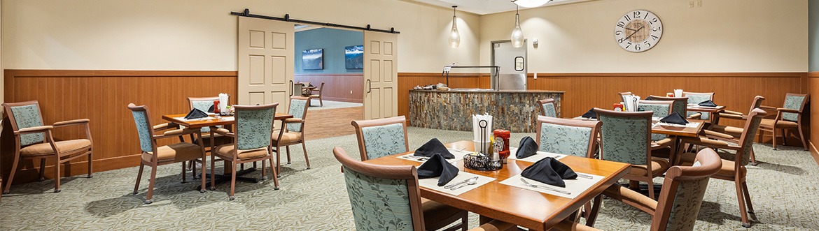 Dining area with tables and chairs