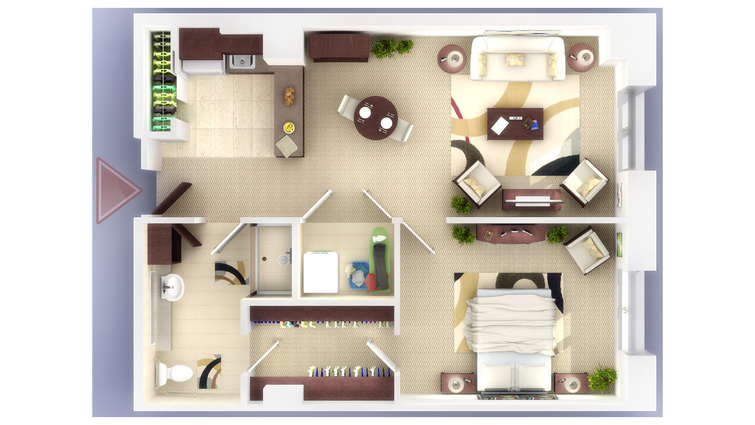 Architectural floor plan of a residential unit.