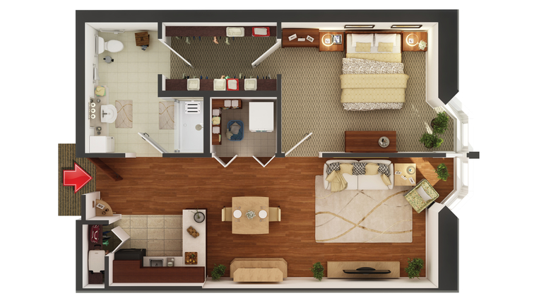 Architectural floor plan of a residence.