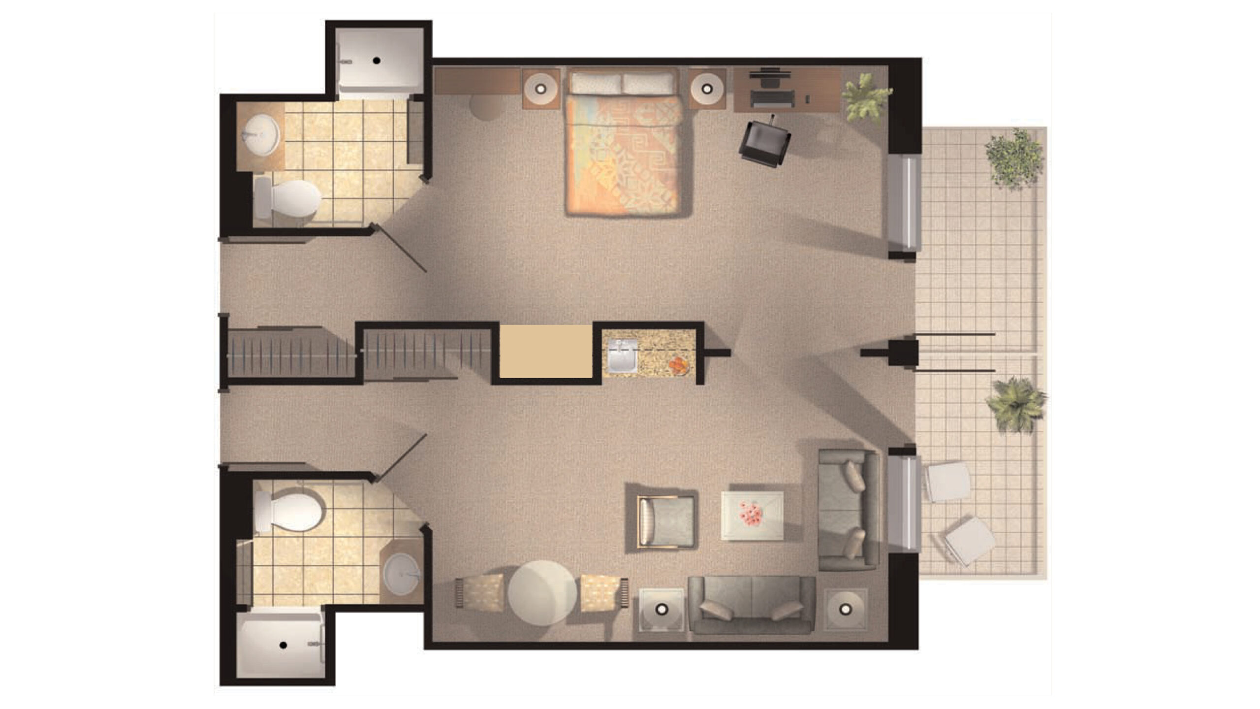 Floor plan of a residential layout.