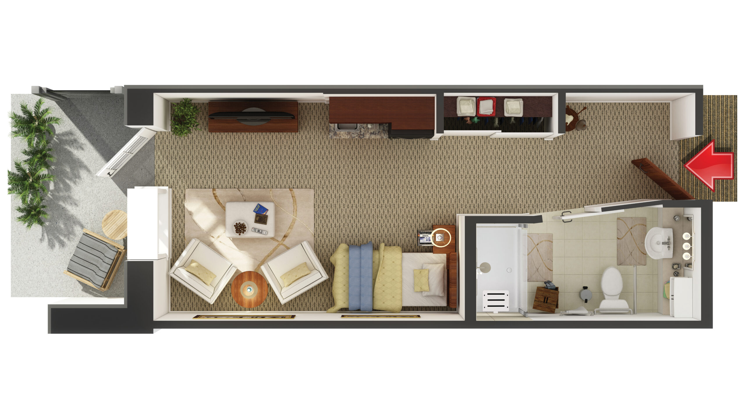Floor plan of a resident's room