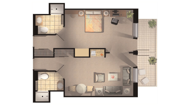 Architectural floor plan of living space
