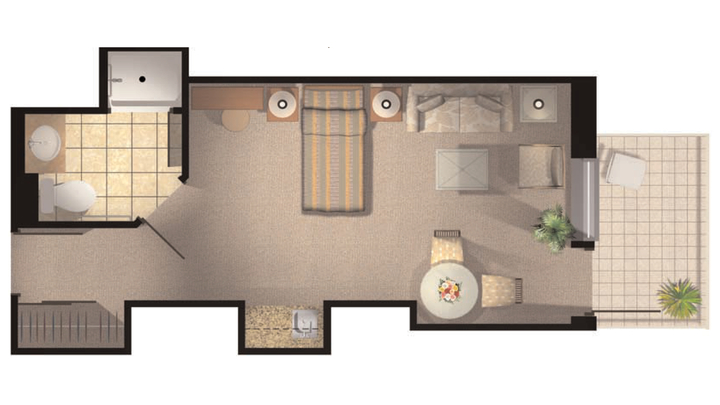 Architectural floor plan layout of a room