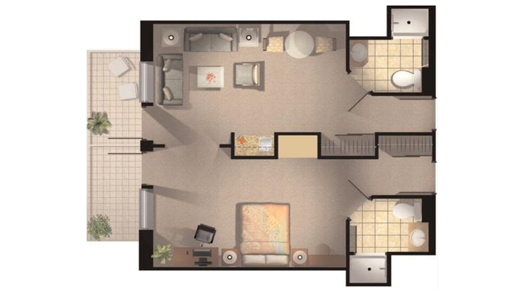 Architectural floor plan of a residential unit