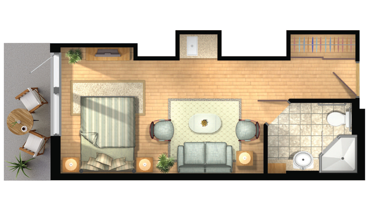 Architectural floor plan of a room layout
