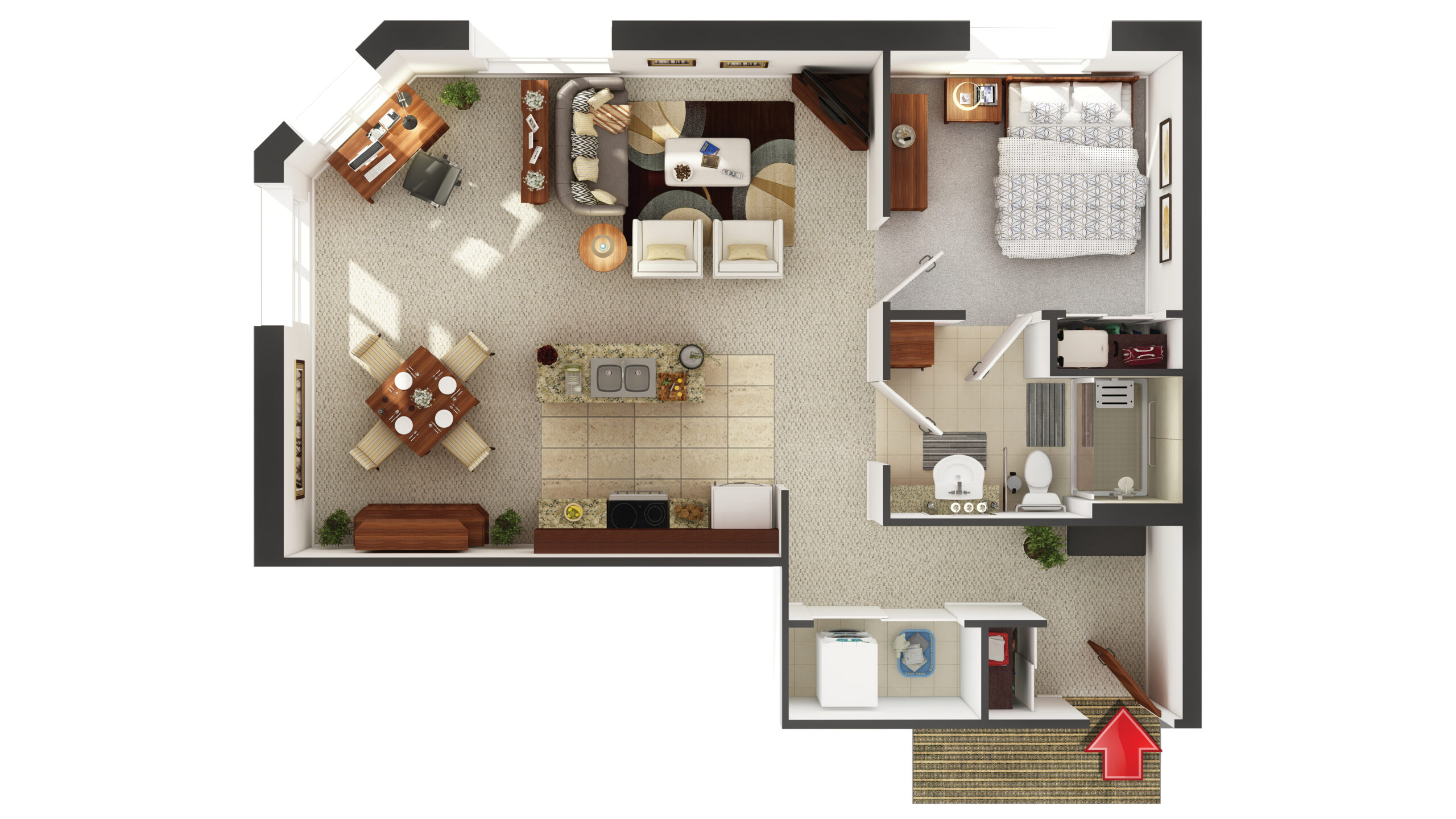 Architectural floor plan of a living space