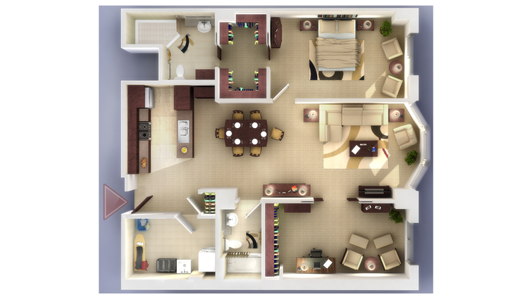 Architectural floor plan of a living space