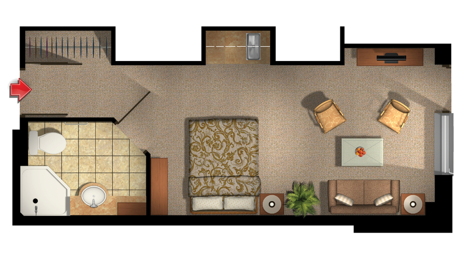 Floor plan layout of a room