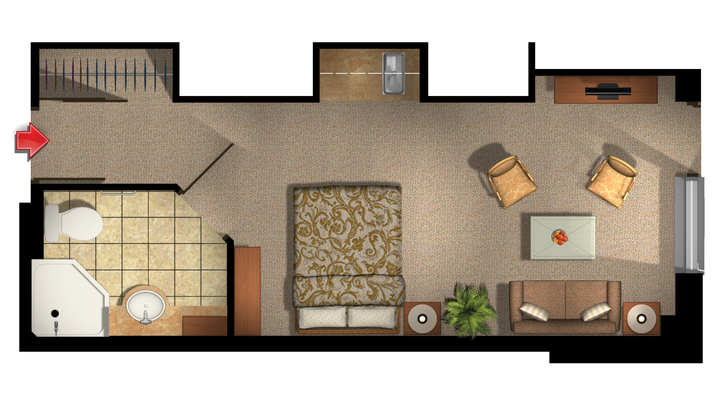 Architectural floor plan of a living space.