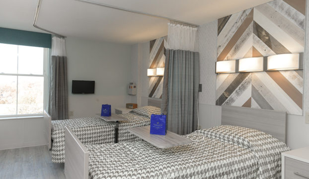 Private room with two beds and modern decor