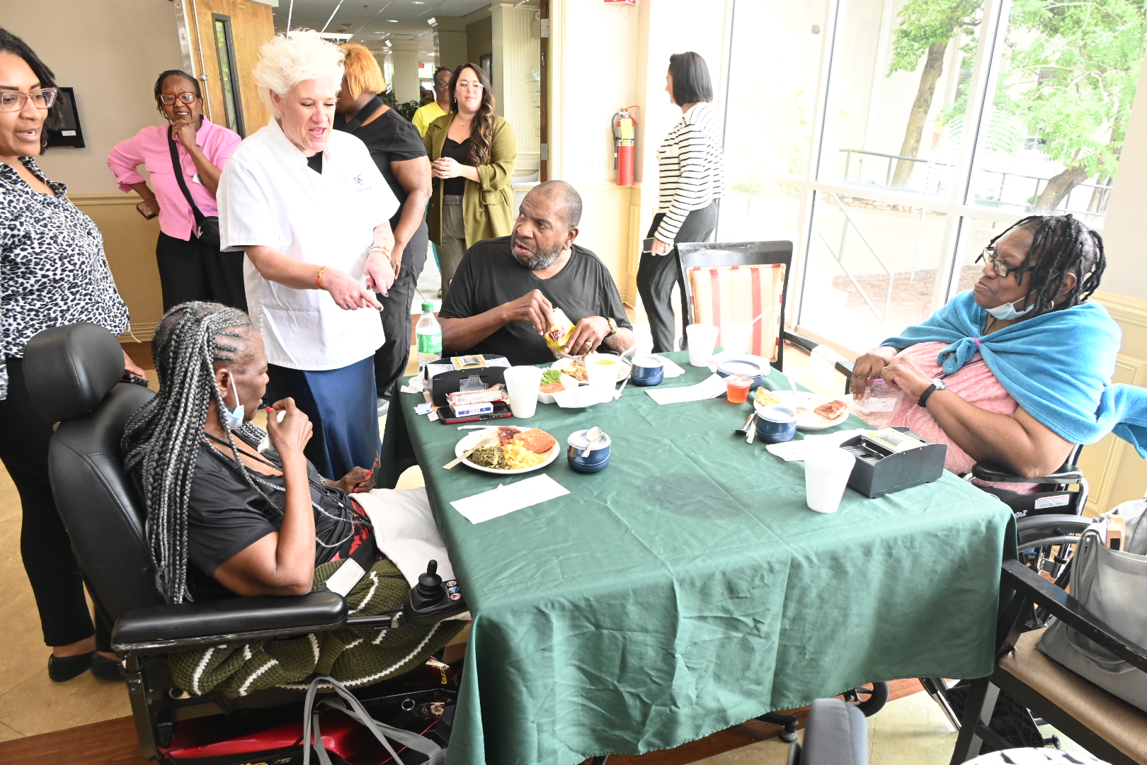 Residents dining and socializing together