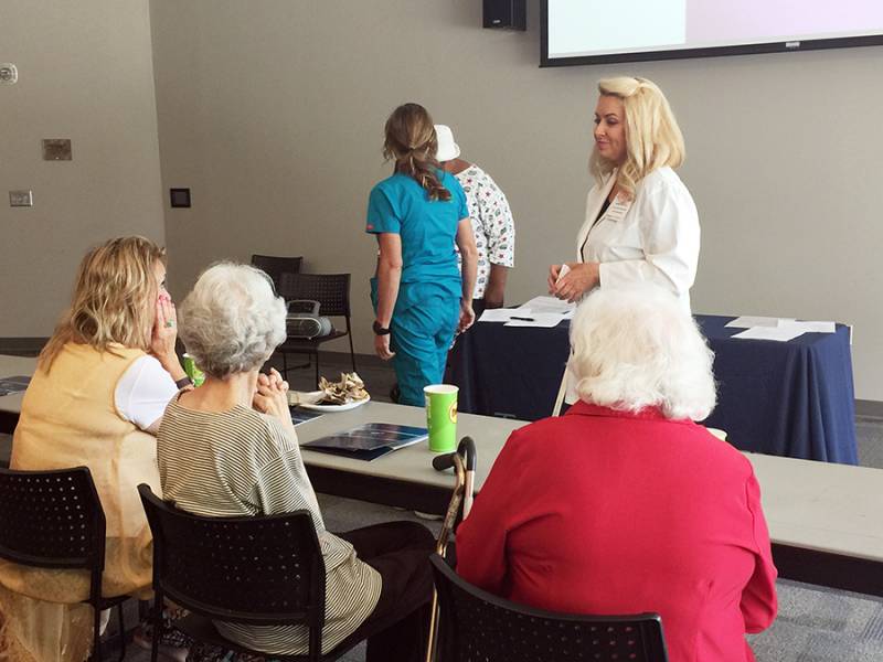 Residents interacting during a group session.