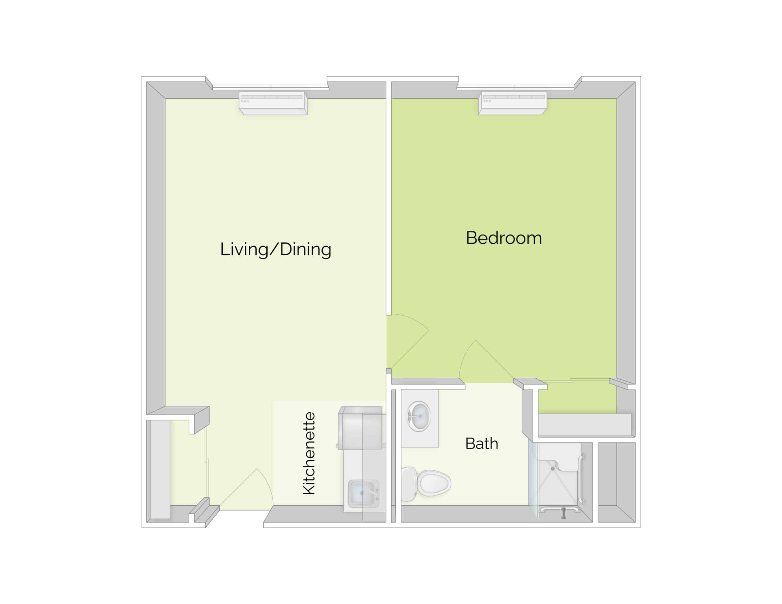 Architectural floor plan of living space