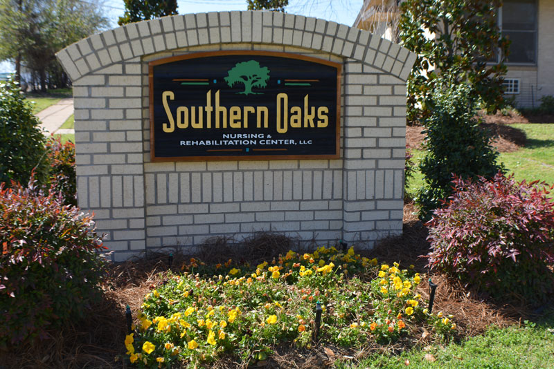 Sign for Southern Oaks Nursing and Rehabilitation Center