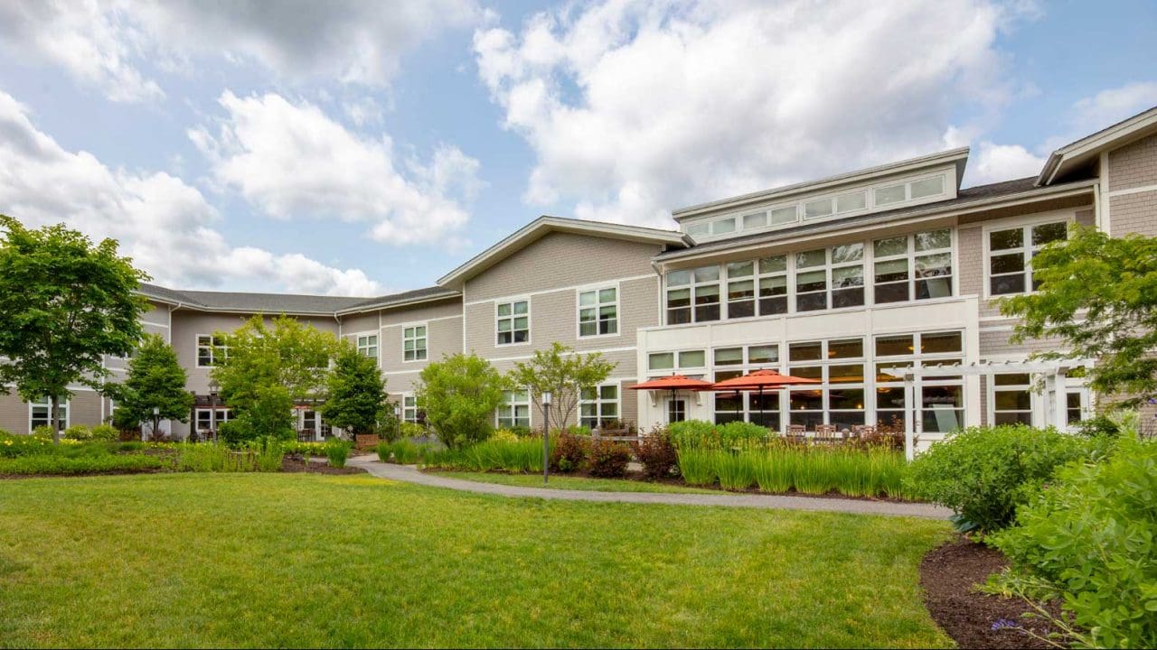 Exterior view of the facility and its gardens