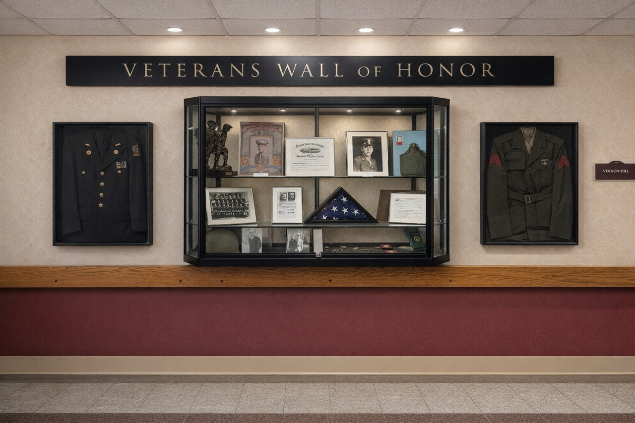 Veterans Wall of Honor display in the facility