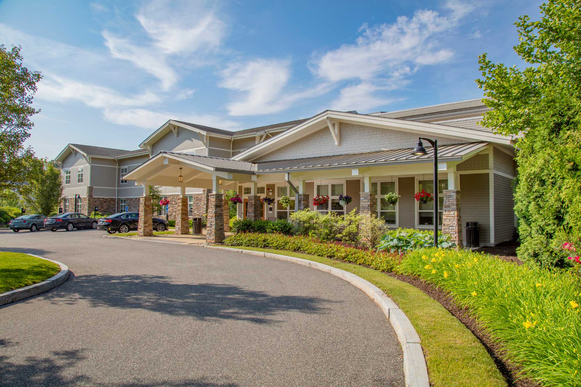 Exterior view of the assisted living facility entrance.