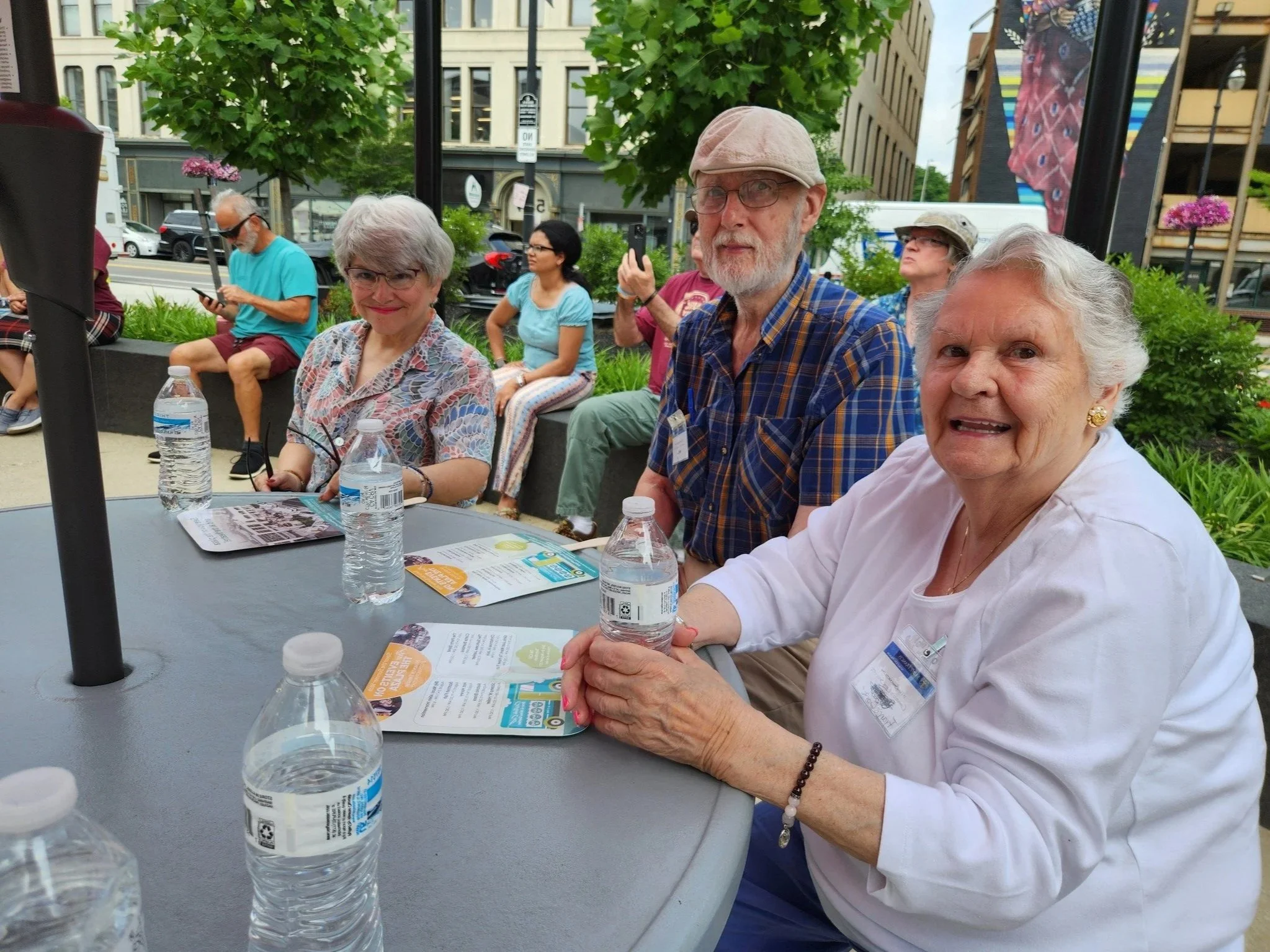Residents enjoying an outdoor gathering.