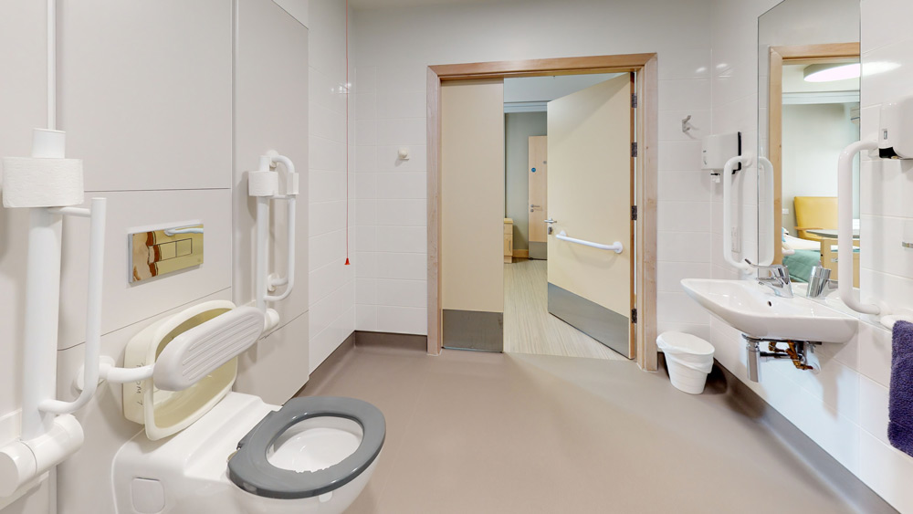 Accessible bathroom in a nursing home