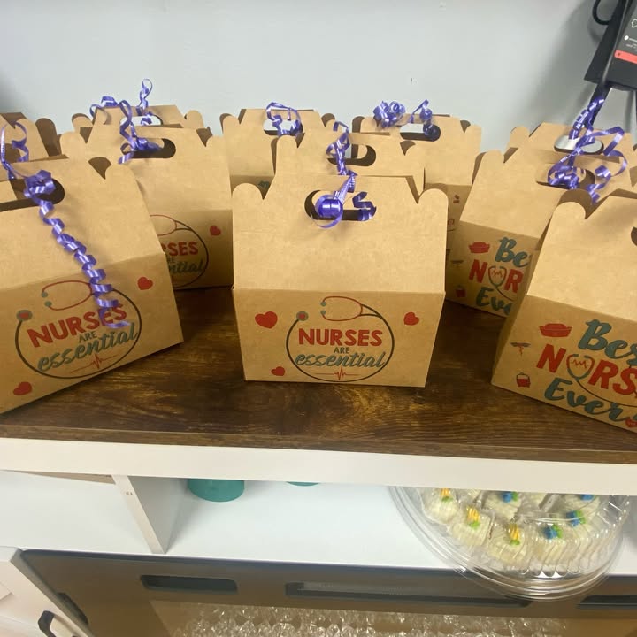 Gift boxes decorated for nursing staff appreciation