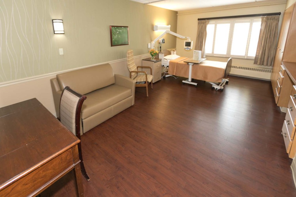 Spacious private resident room with amenities