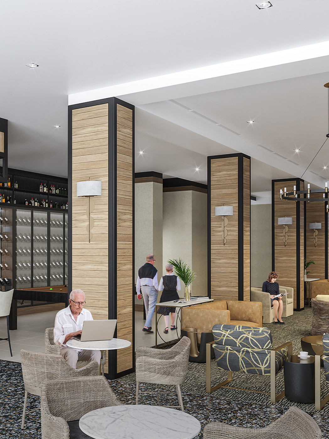 Common area with residents relaxing and socializing