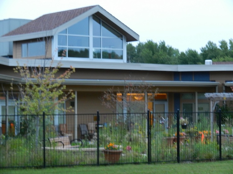 Exterior view of the nursing home building