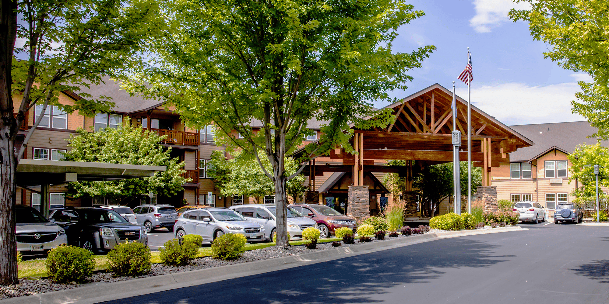 Exterior view of The Springs at Missoula with landscaping