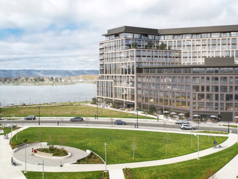 Exterior view of The Springs at Missoula by the waterfront
