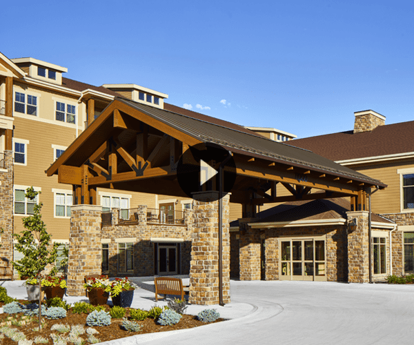 Exterior view of the facility entrance with landscaping