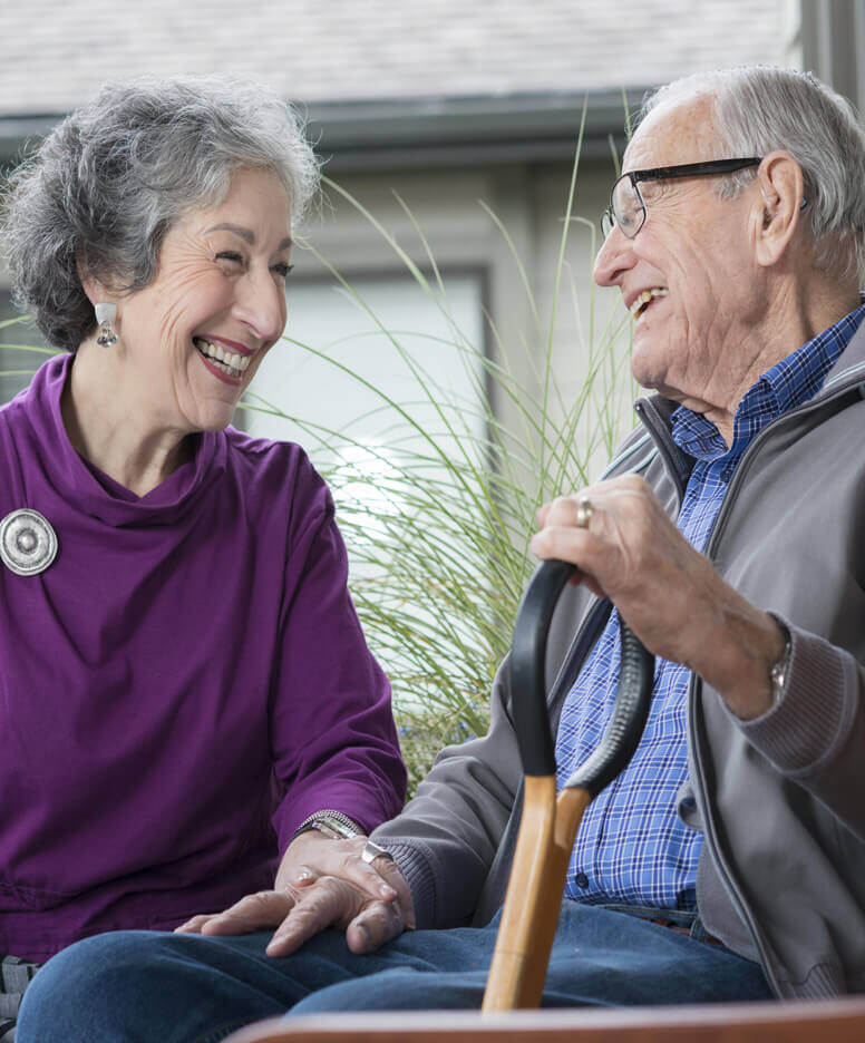 Senior couple enjoying a conversation