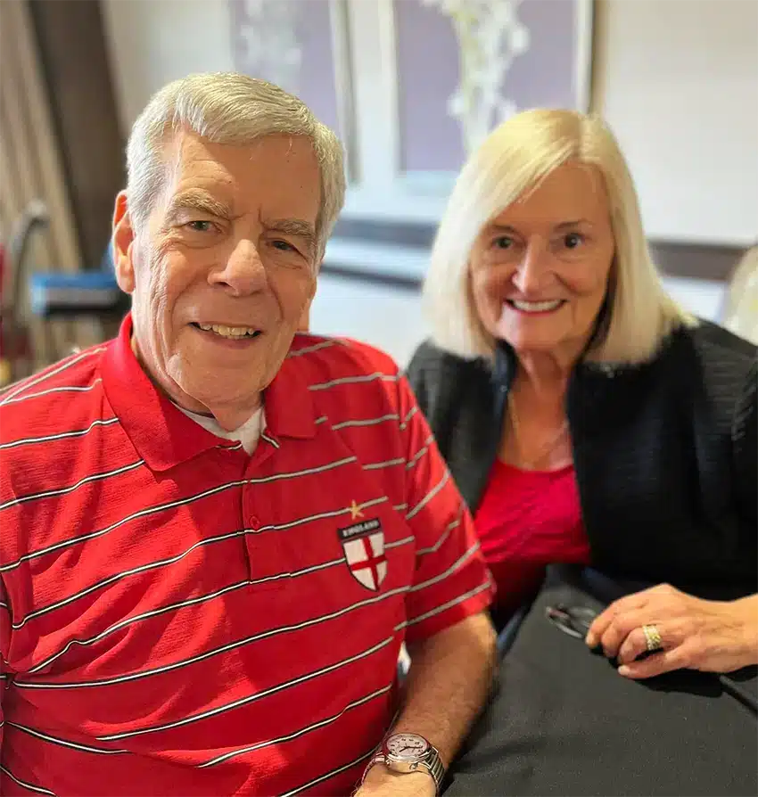 Happy residents enjoying time together in a common area