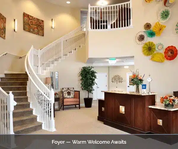Interior foyer welcoming residents and visitors