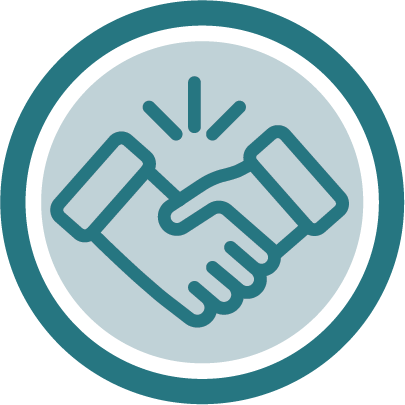 Graphic of a handshake symbol